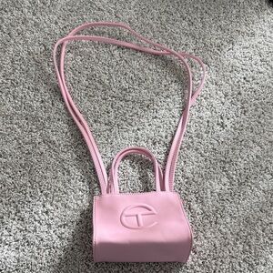 Pink Mini Crossbody Handbag Telfar Logo